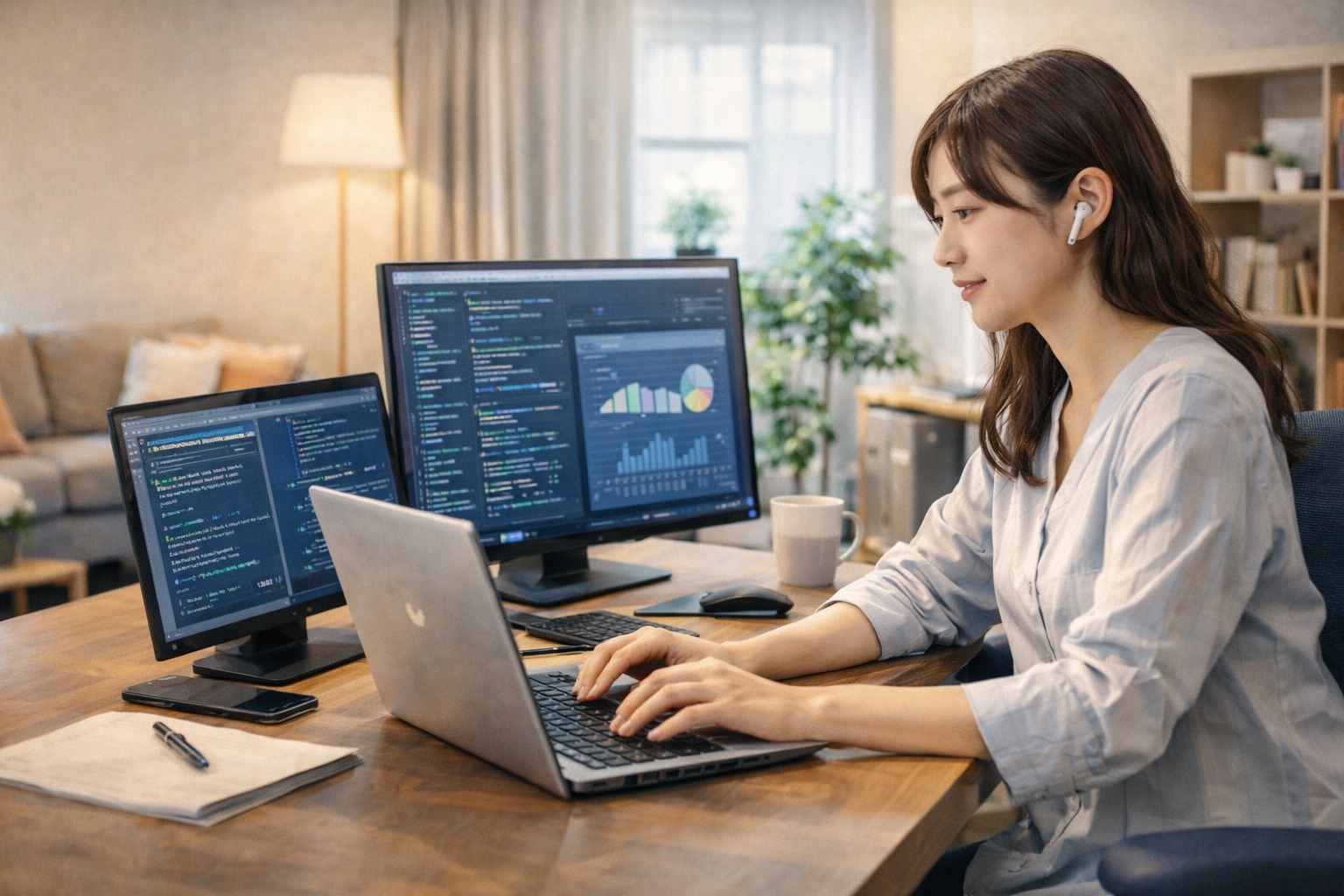 在宅でのリモート開発の様子