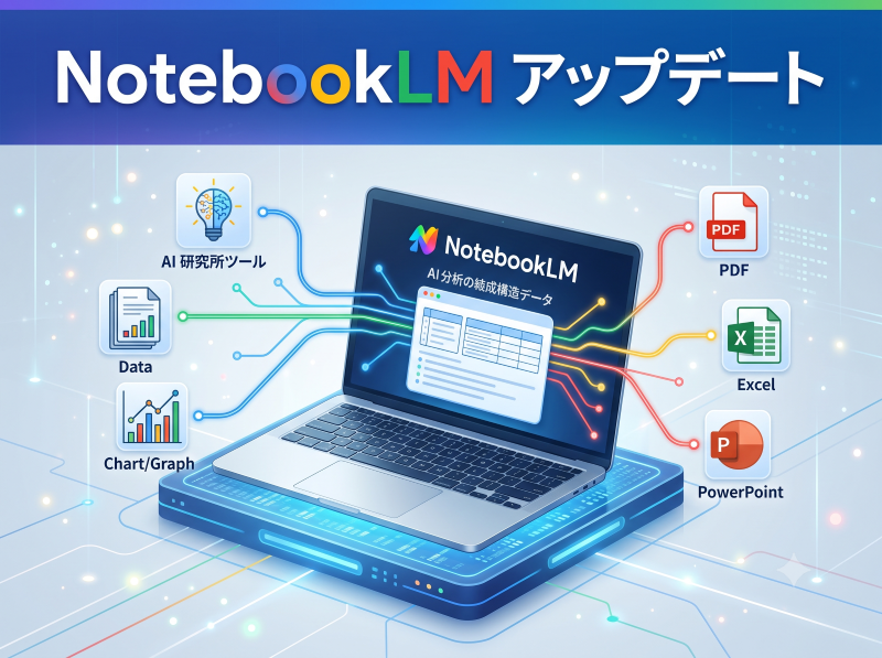 NotebookLM最新アップデートまとめ｜調査・分析・資料作成AIへ進化